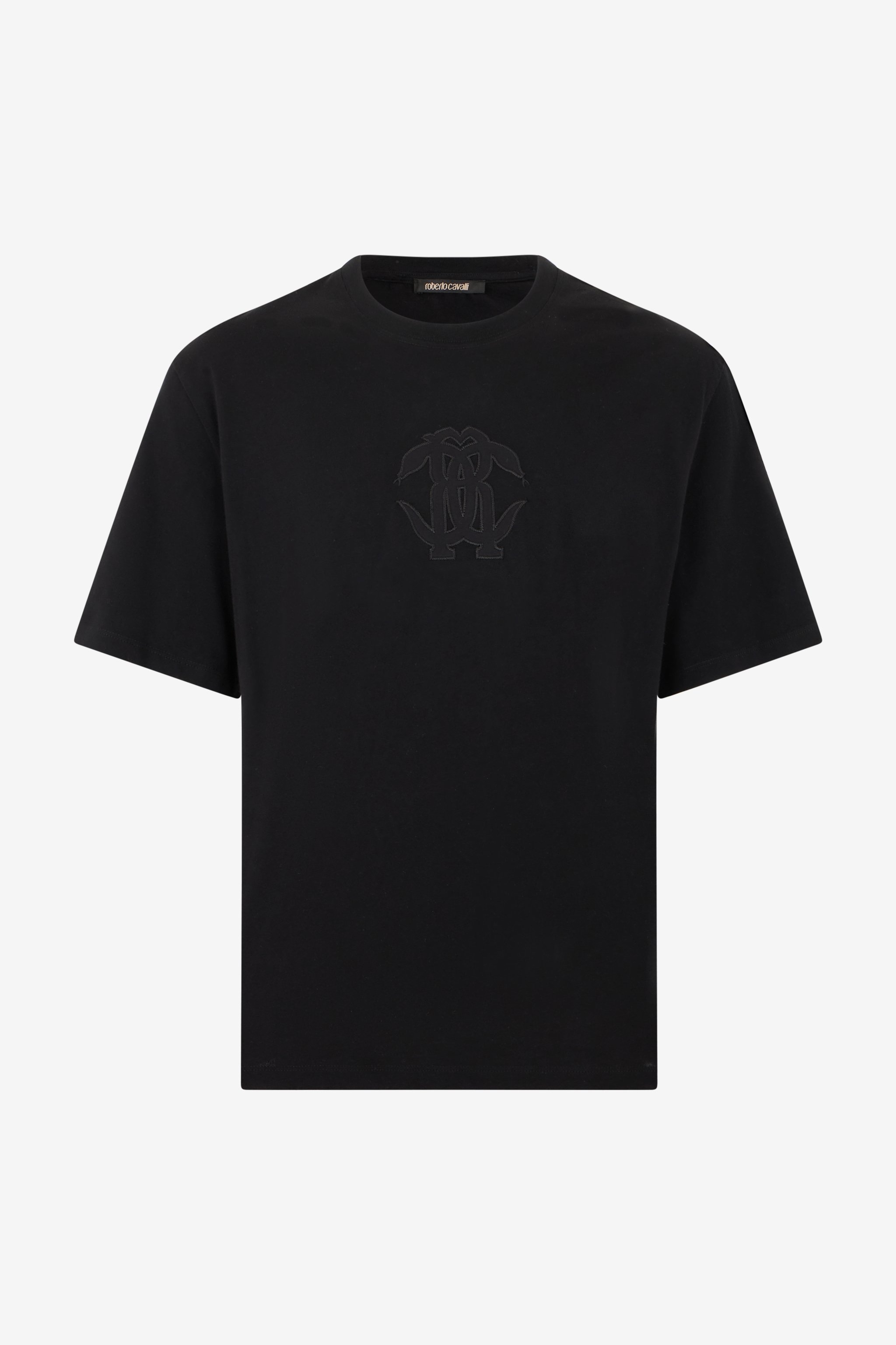 Black T-shirt With Embroidered Logo - Male T