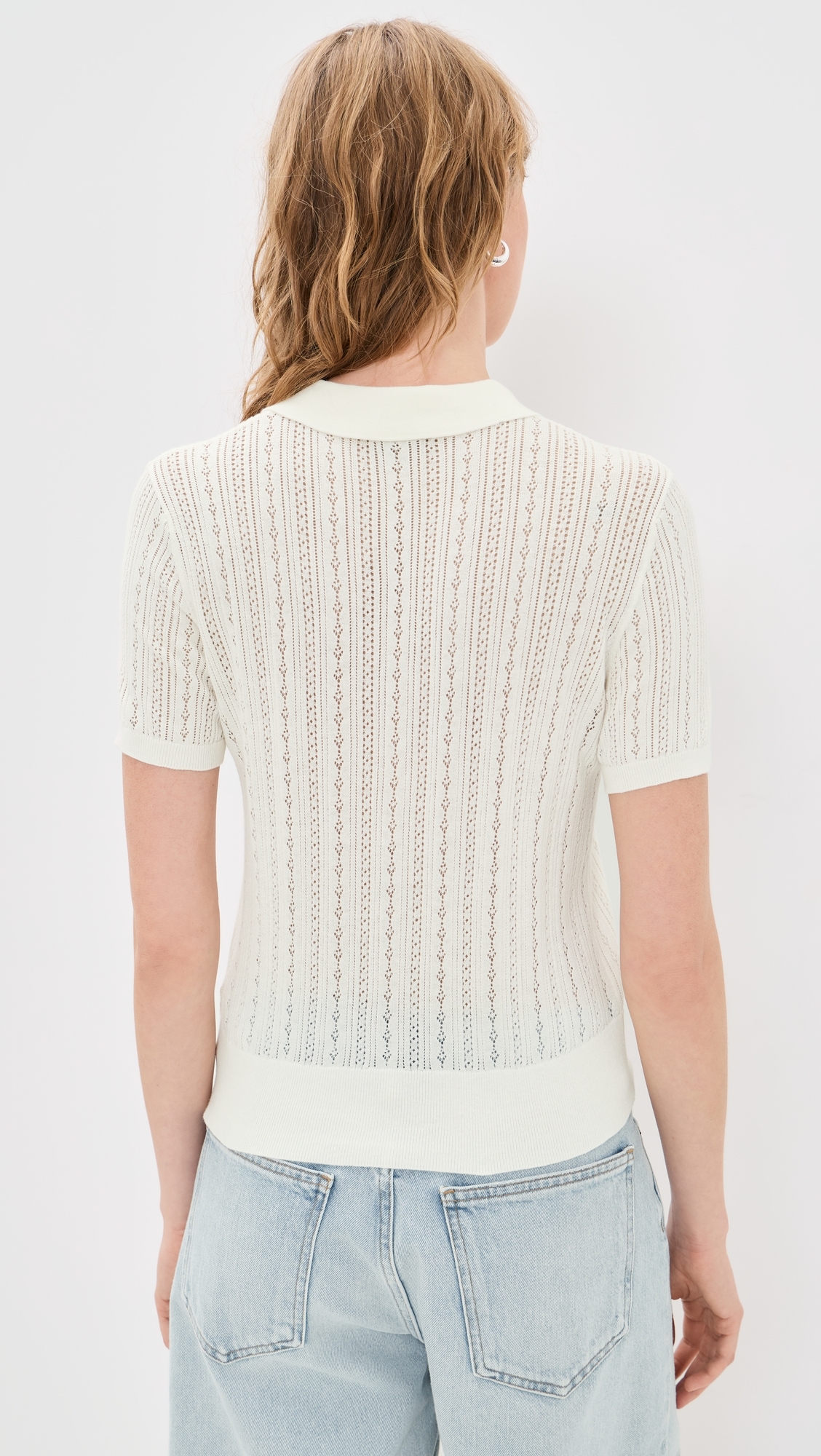 The Davey Pointelle Cardigan​ Ecru