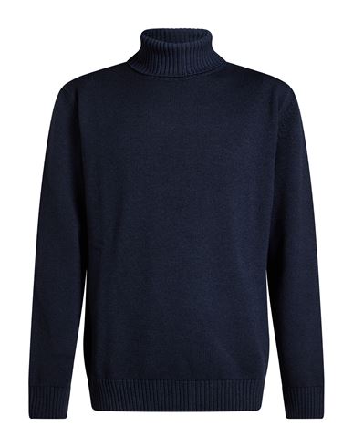 Man Turtleneck Navy Size 36 Merino Wool