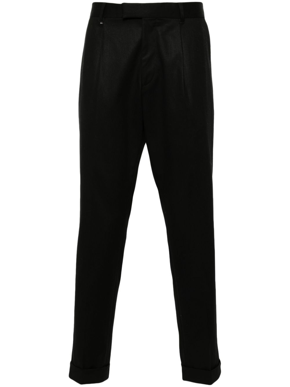Pleat-detail trousers - Black