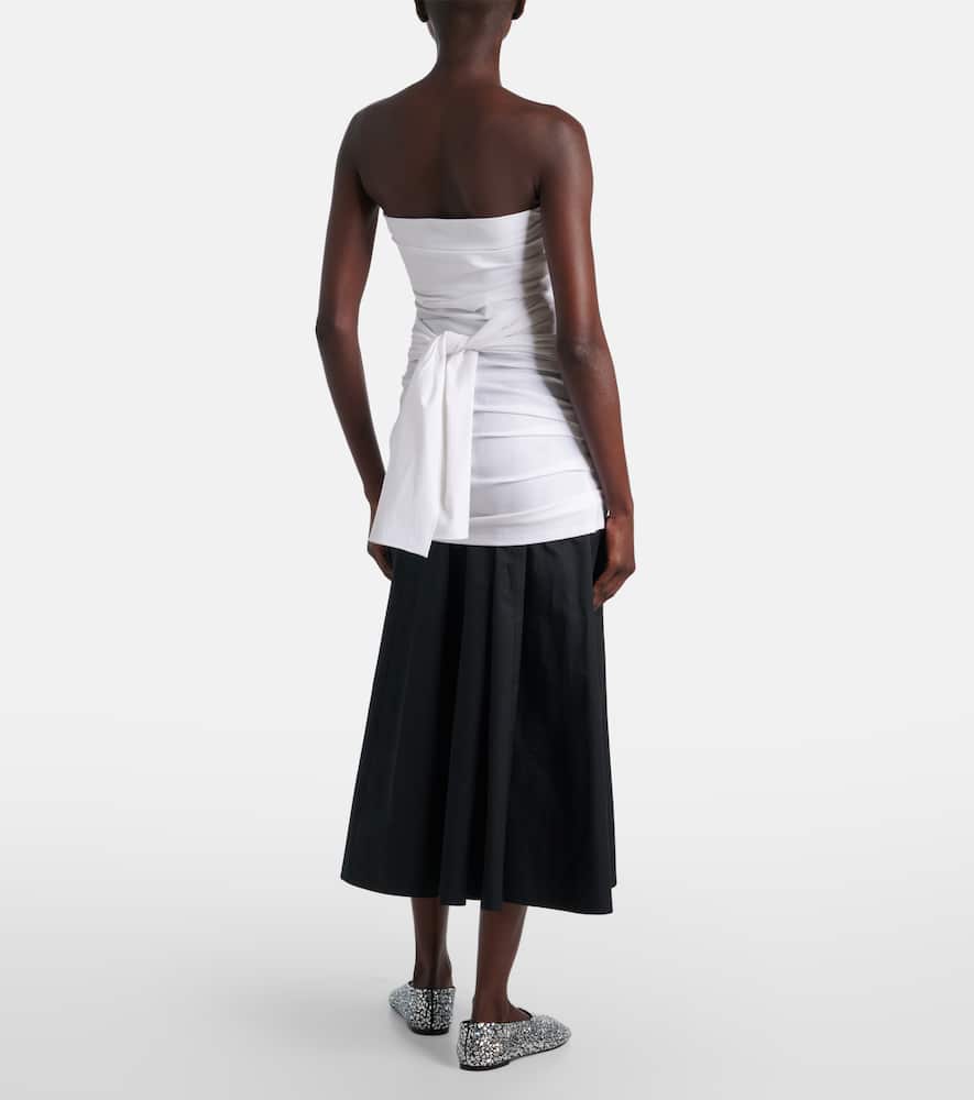 Lena strapless cotton-blend top