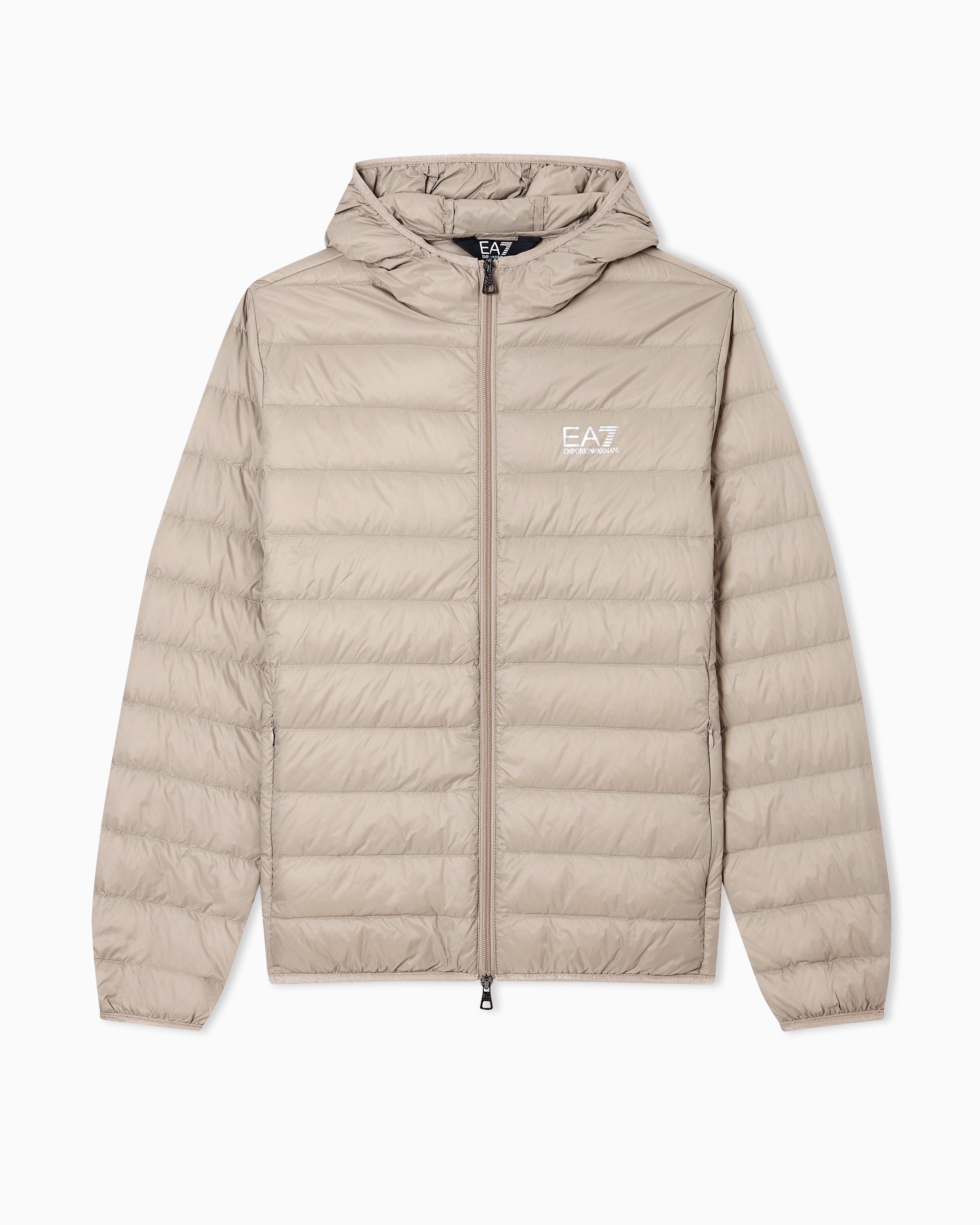 Insulated down jacket with fixed hood Core Identity