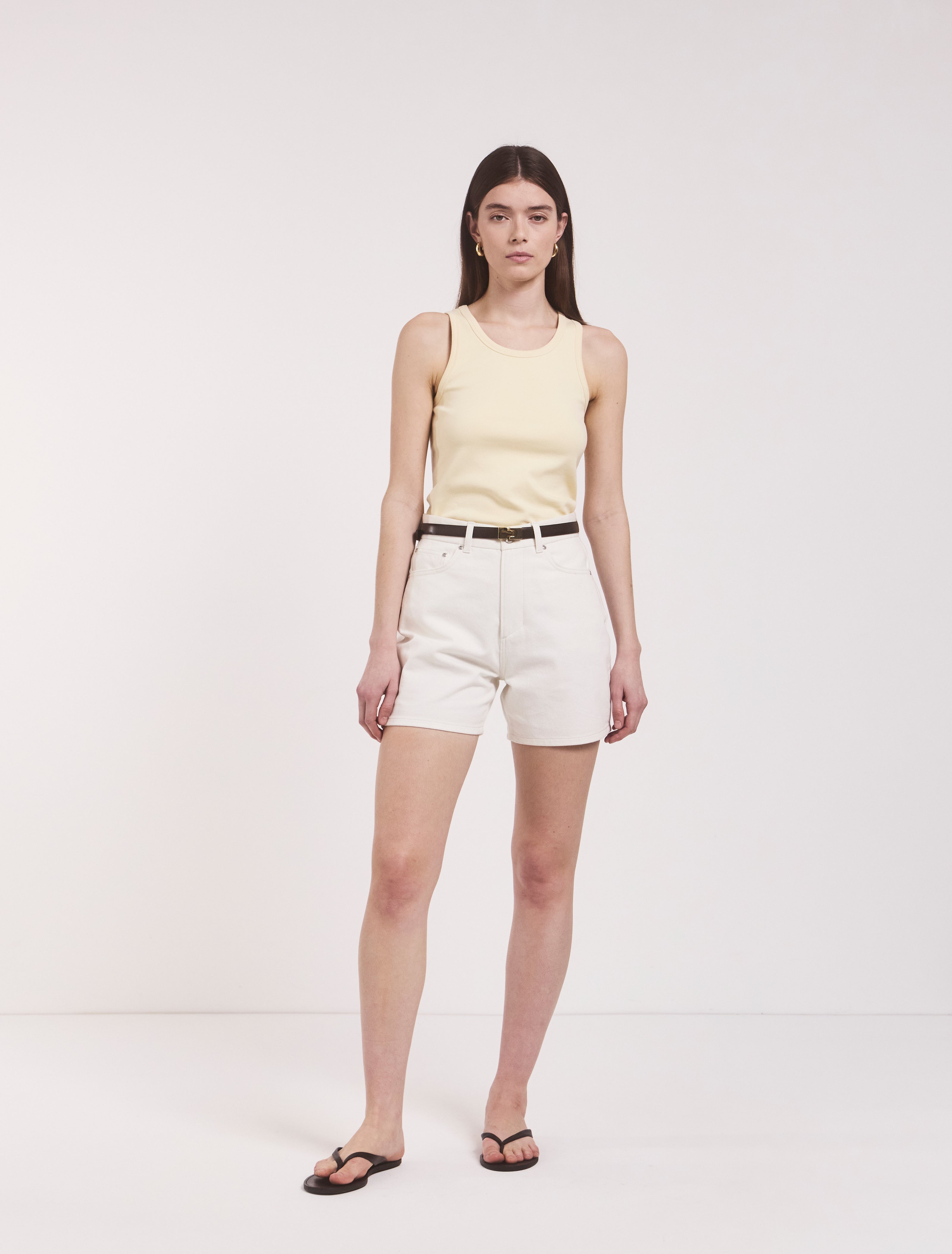 Organic Cotton Shorts in Off White -