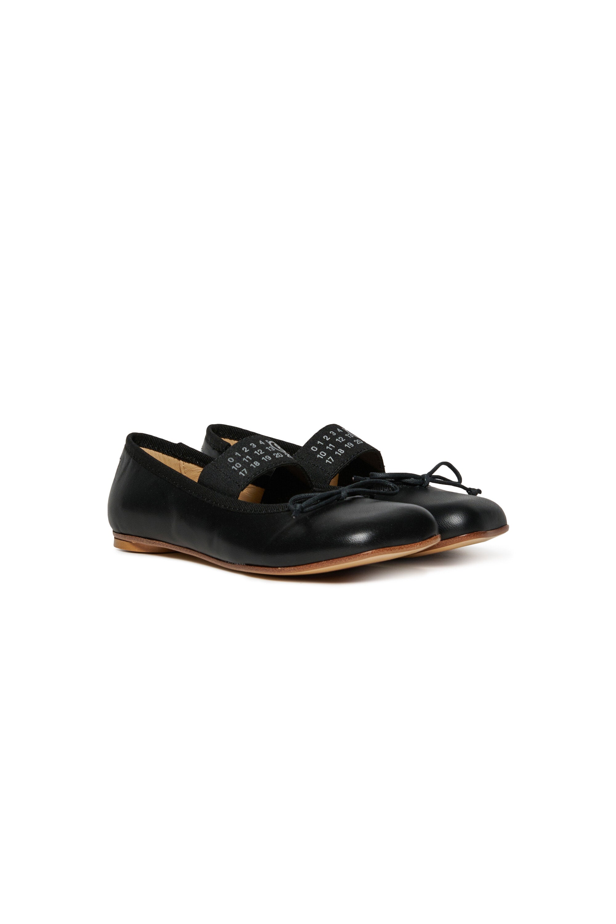 Leather ballet shoes with Numeric logo - Girl - Black