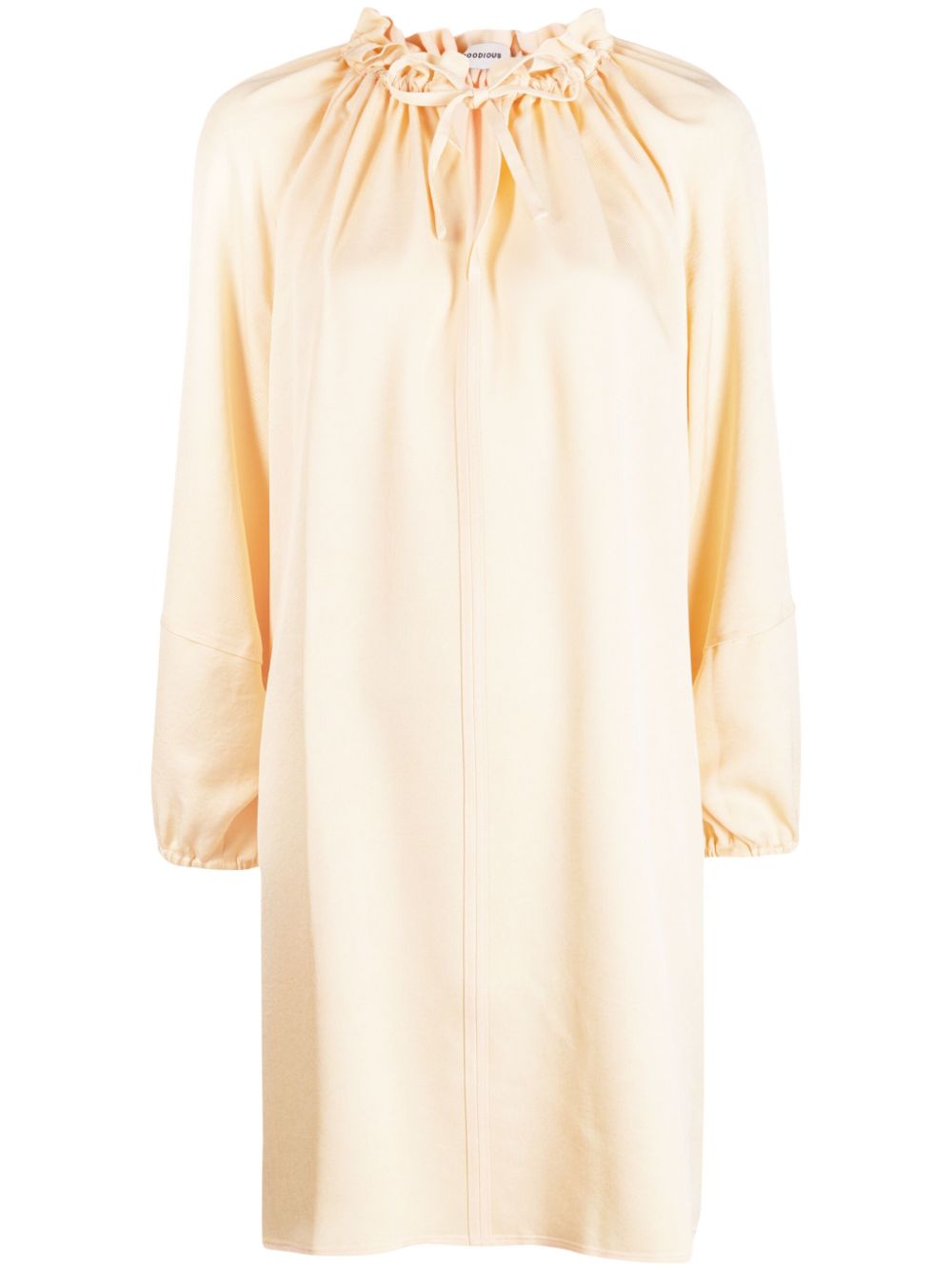 Tie-fastening wide-sleeves dress - Yellow