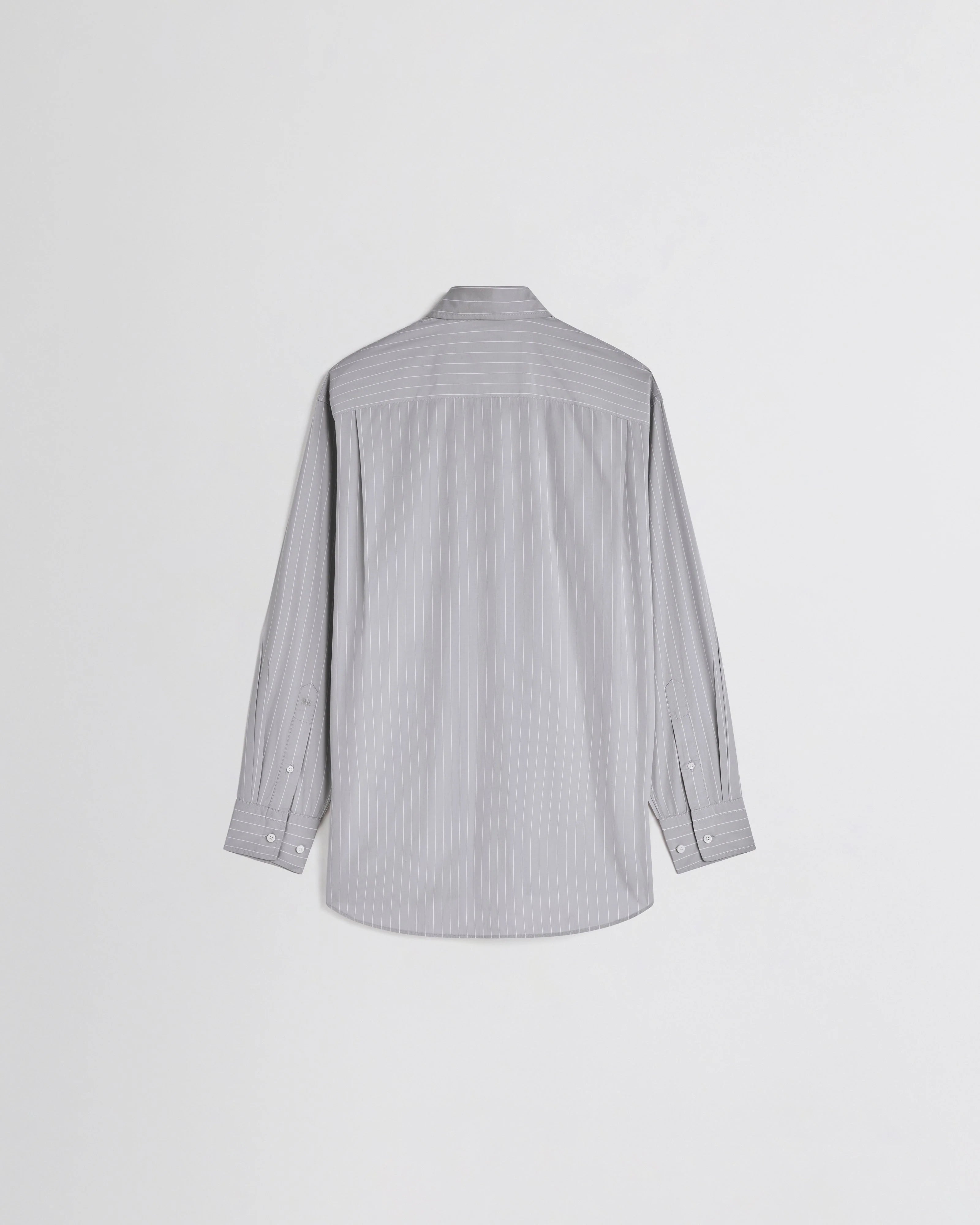 Pinstriped Cotton Shirt — Gray