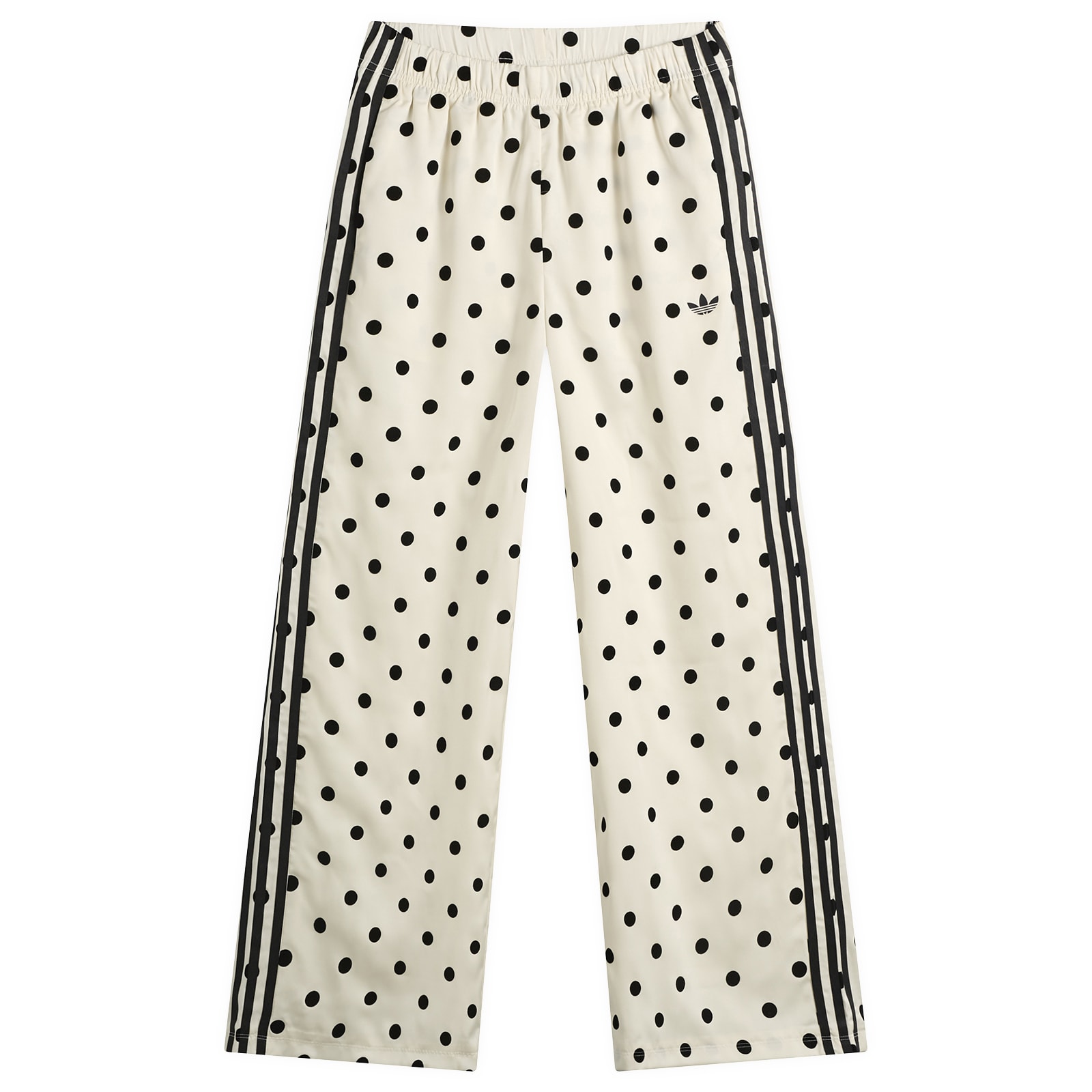 Women's Polka Dot Firebird Wide Trackpants in Off White