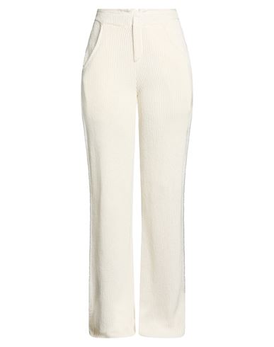 Woman Pants Off white Size S Linen, Cotton, Nylon