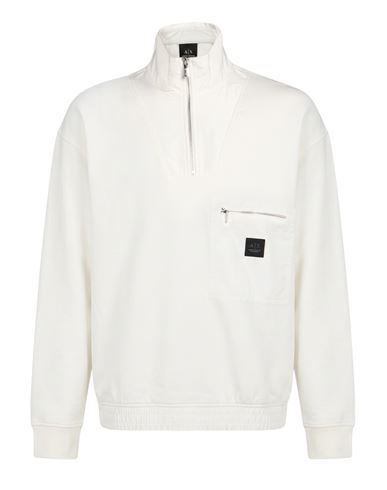 Man Sweatshirt White Size L Cotton, Polyester, Elastane