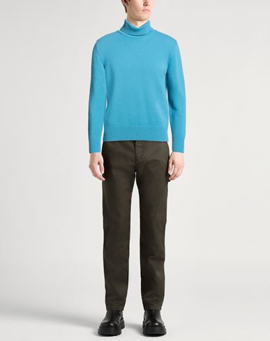 Man Turtleneck Azure Size 42 Wool