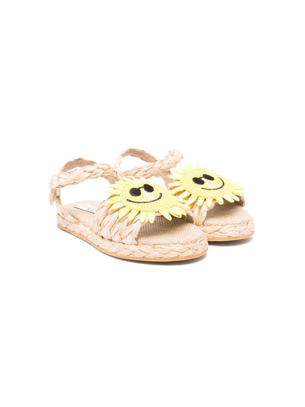Sun-appliqué slingback sandals - Brown