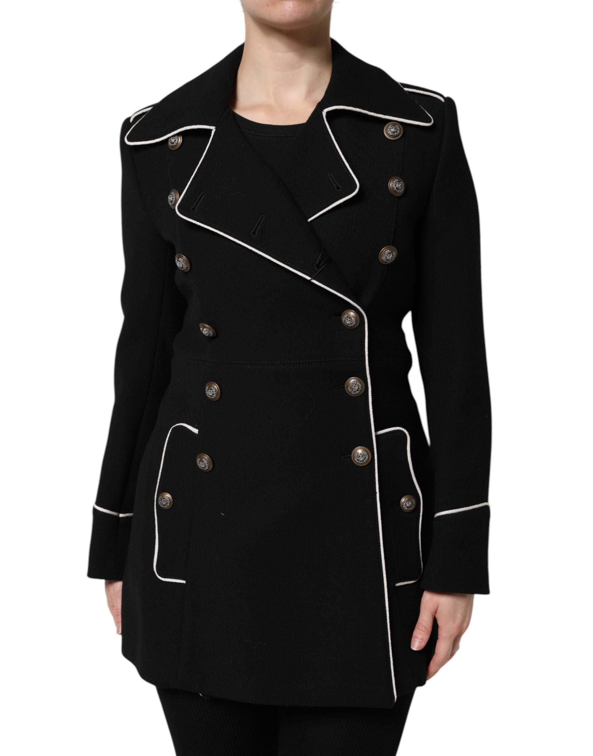 Double-Breasted Wool Blazer — Black