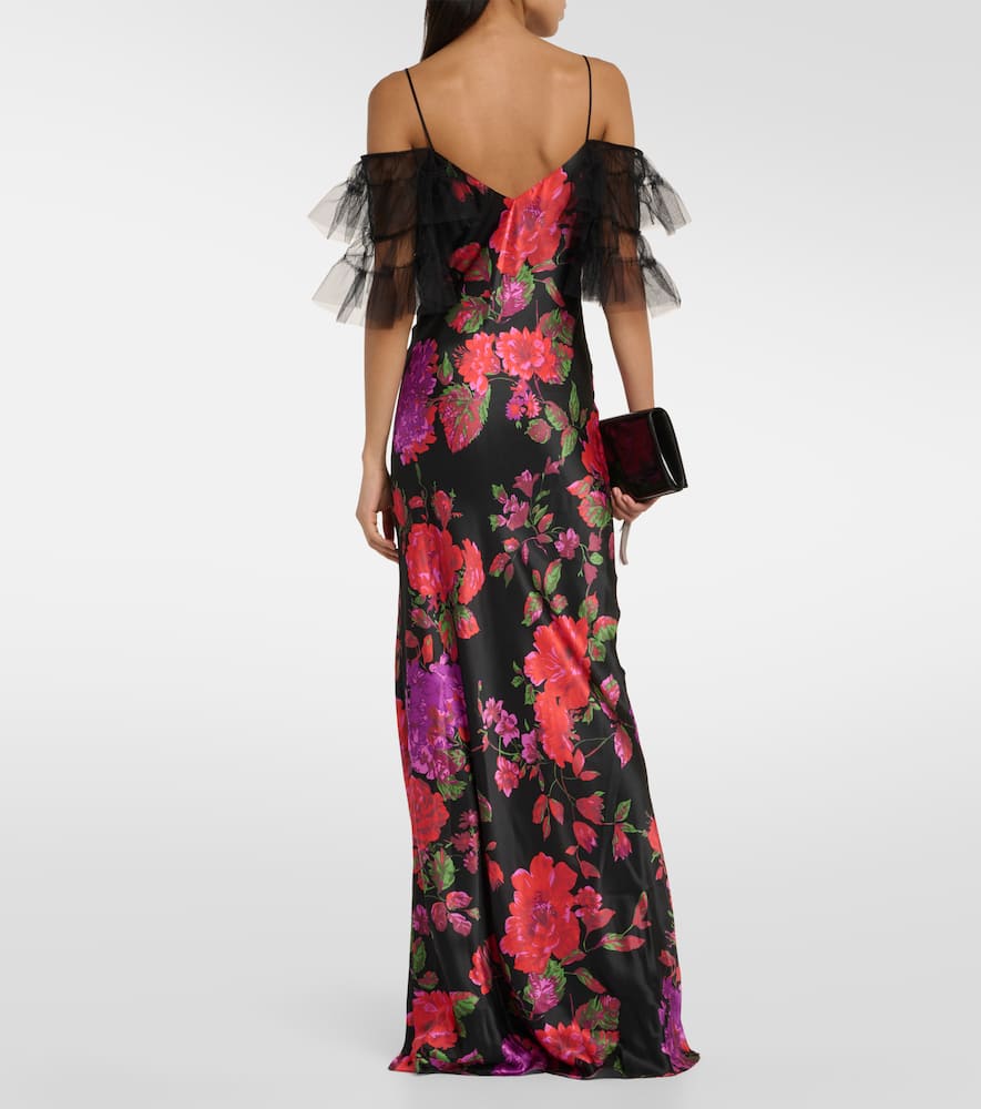 Tiered silk tulle gown