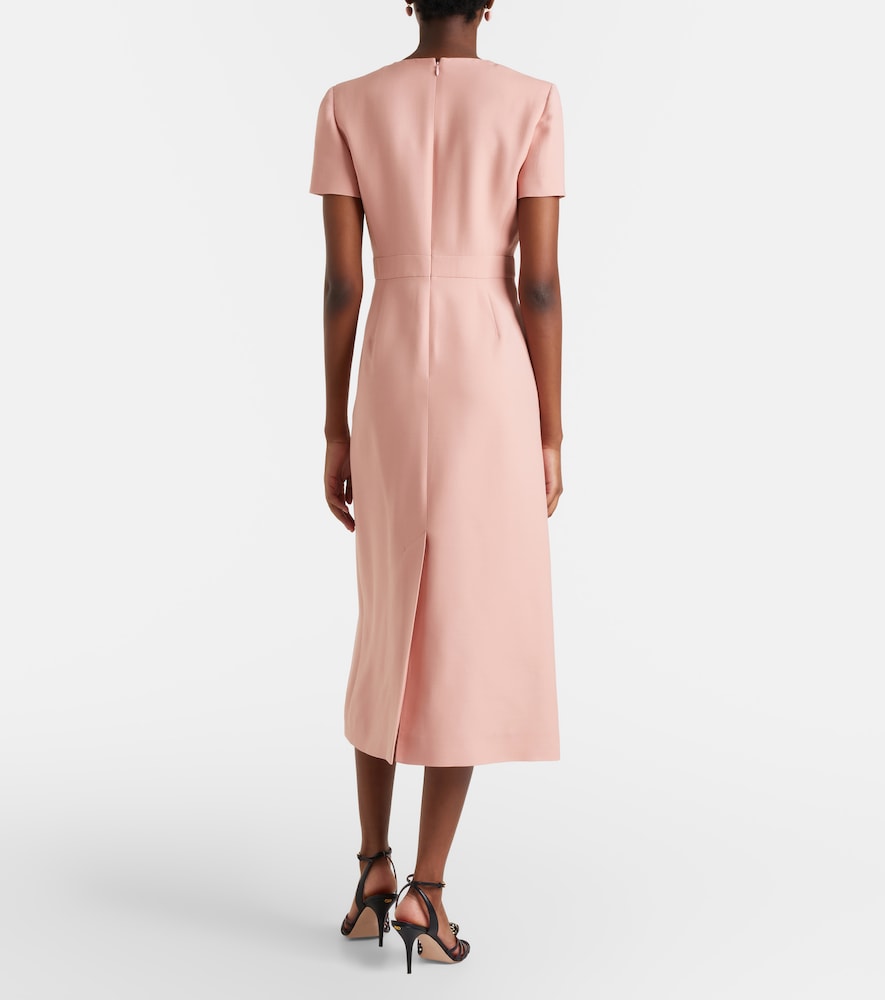 Crepe Couture floral-appliqué midi dress