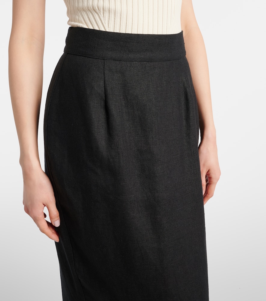 Matilda tiered linen pencil skirt