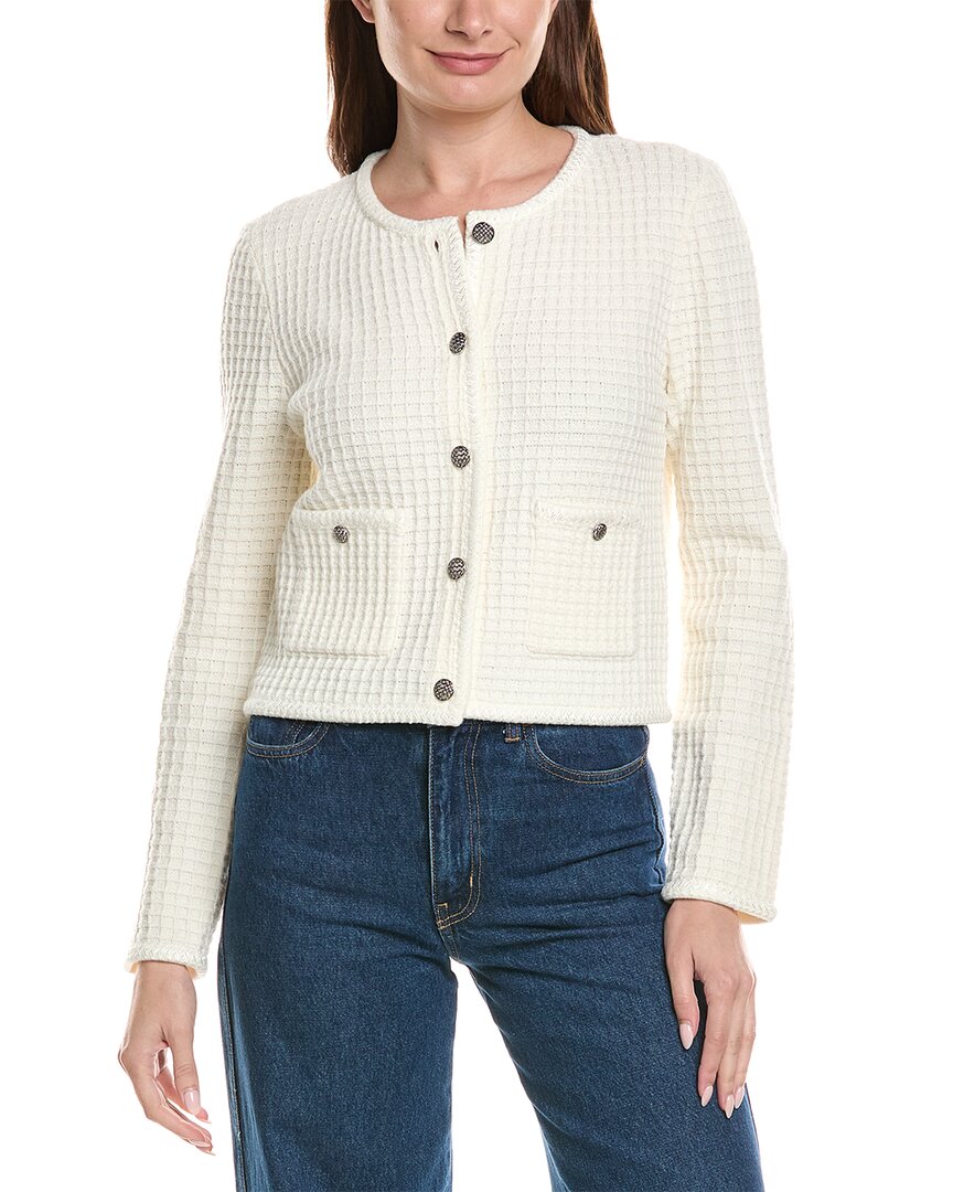 Sade Textured Crewneck Wool-Blend Cardigan