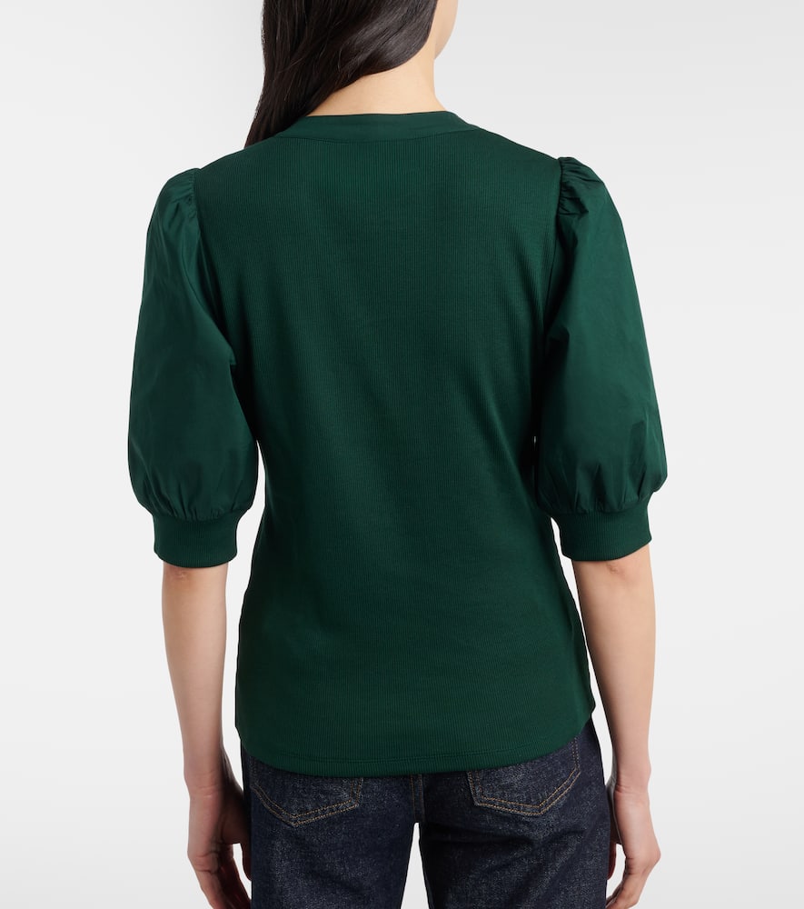 Coralee knitted cotton-blend top