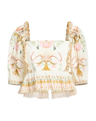 Woman Top Ivory Size 4 Cotton