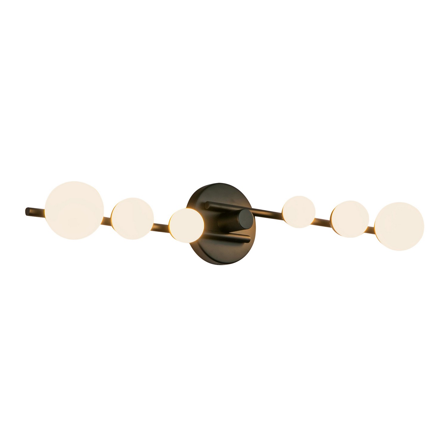 Juniper LED Bathroom Vanity Light in Black with Opal Gla