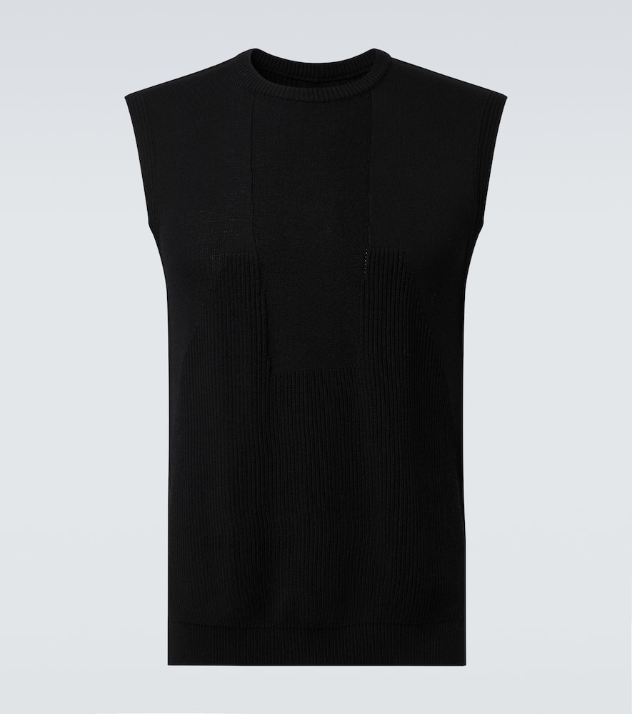 Ribbed-knit virgin wool tank top
