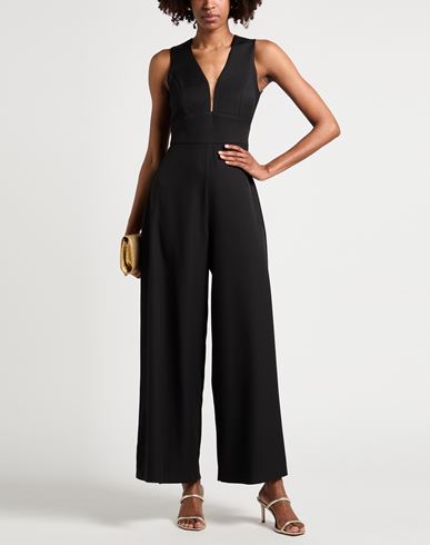 Woman Jumpsuit Black Size 14 Polyester, Elastane