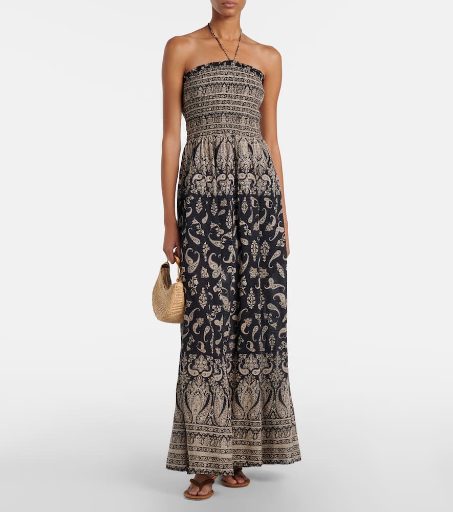 Ayanna paisley shirred maxi dress