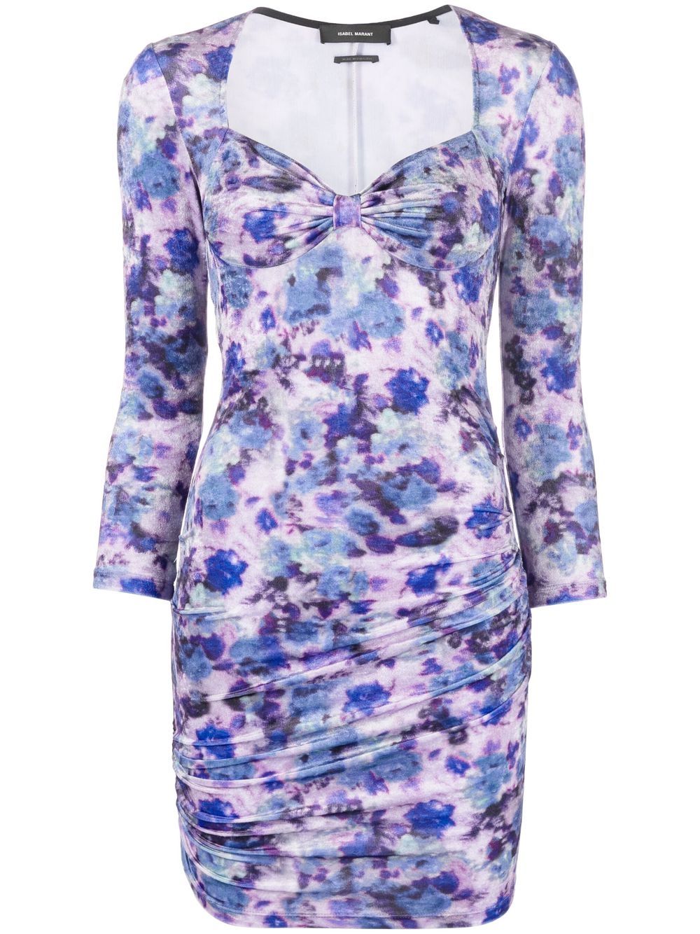 Floral-print ruched minidress - Purple