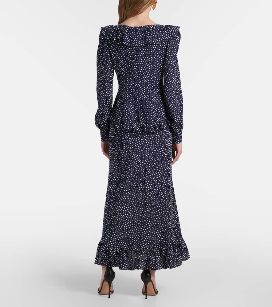 Alessandra Rich Polka-dot silk midi dress