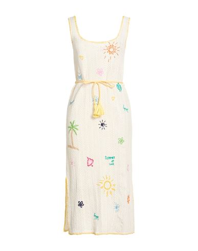 Woman Midi dress Cream Size 1 Cotton