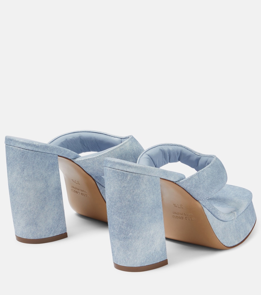 Gia 17 Uni denim platform thong sandals