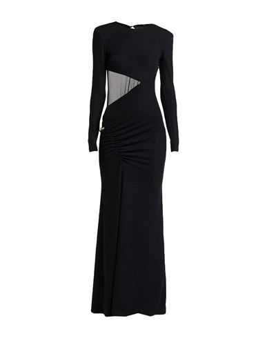 Woman Maxi dress Black Size 6 Polyester, Metallic Polyester, Elastane