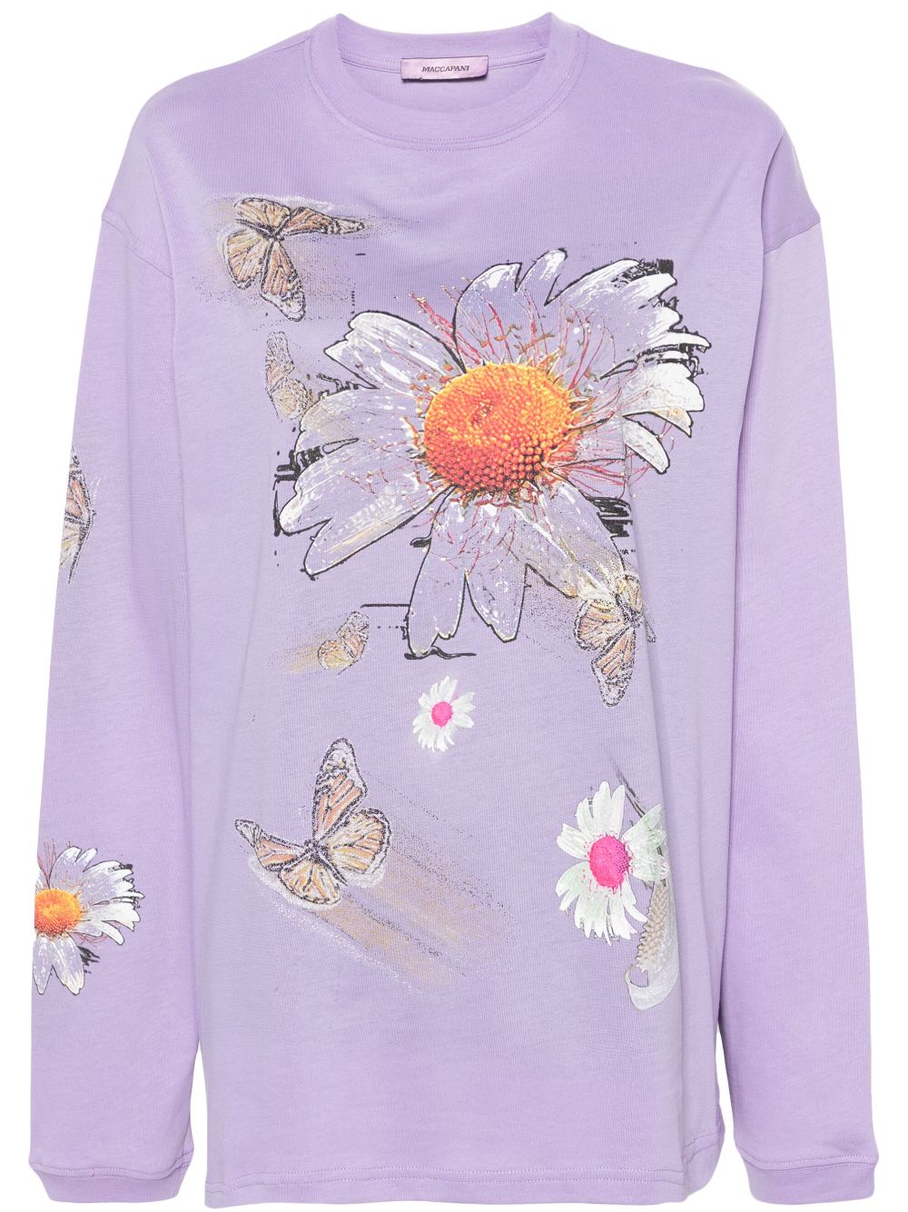 Moto floral-print T-shirt - Purple