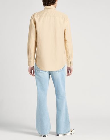 Man Shirt Beige Size L Linen, Cotton