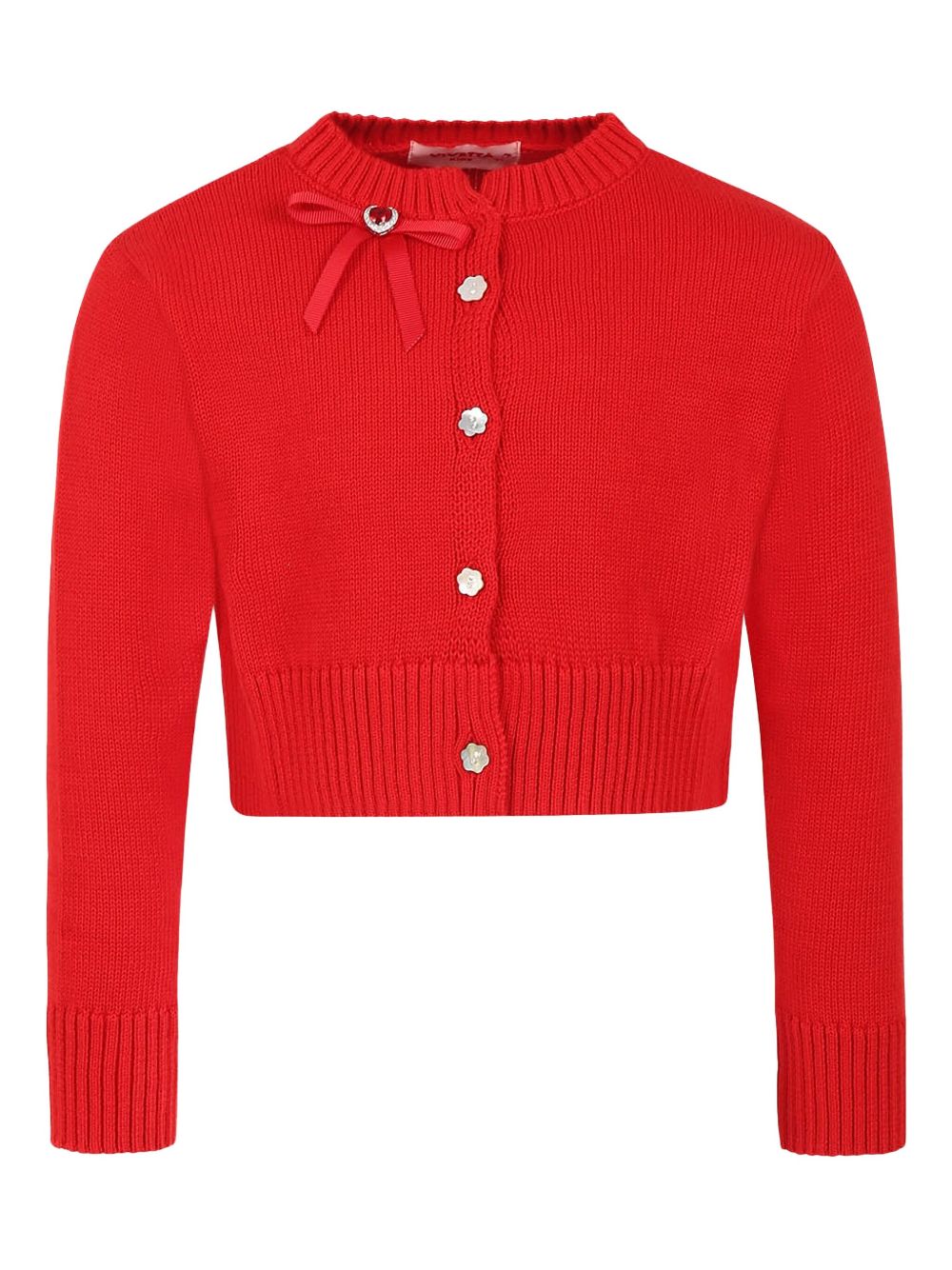 Bow-detail cardigan - Red