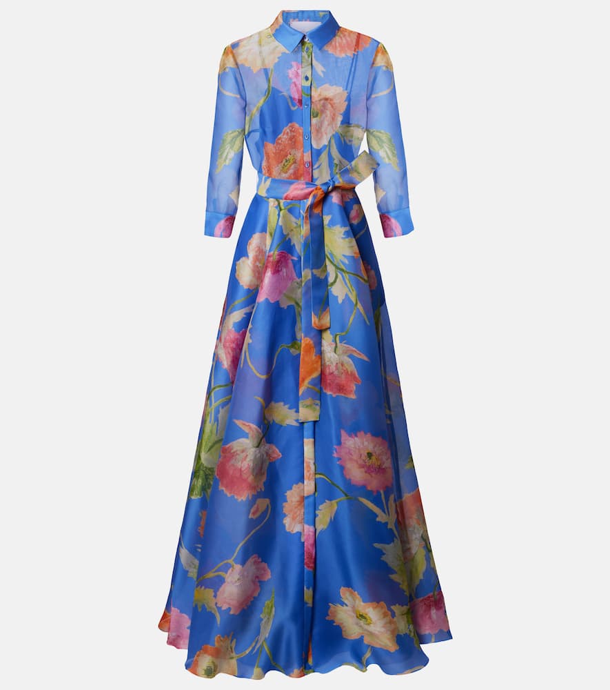 Floral silk organza gown