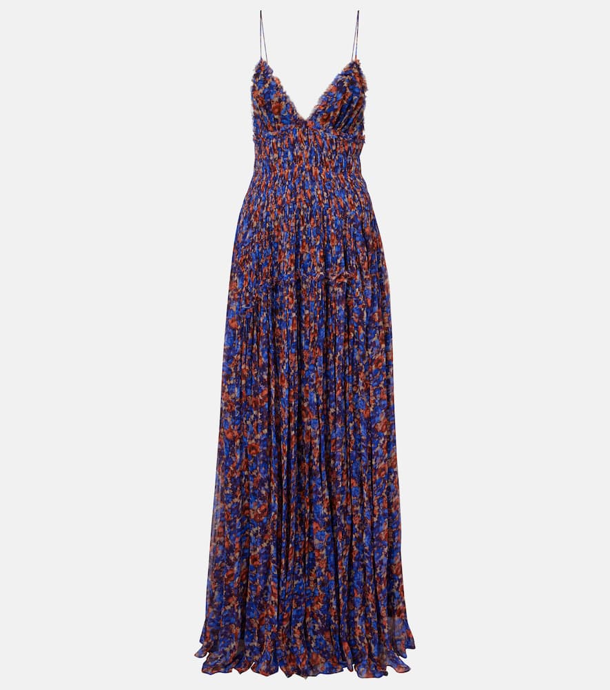 Atrani floral silk chiffon gown