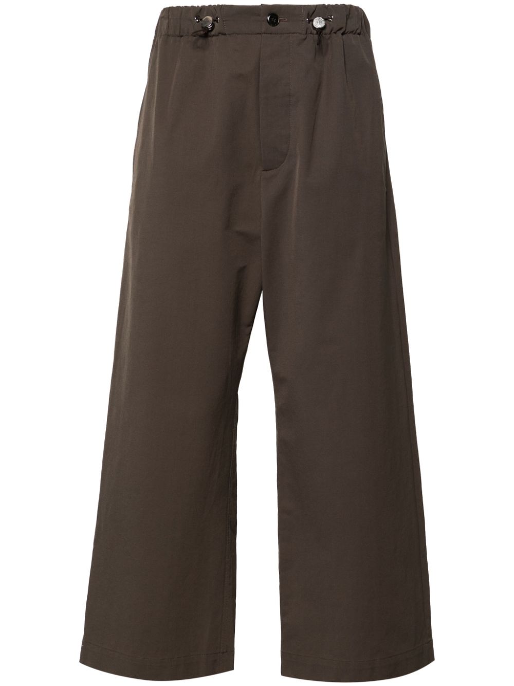 Drawstring straight-leg trousers - Brown