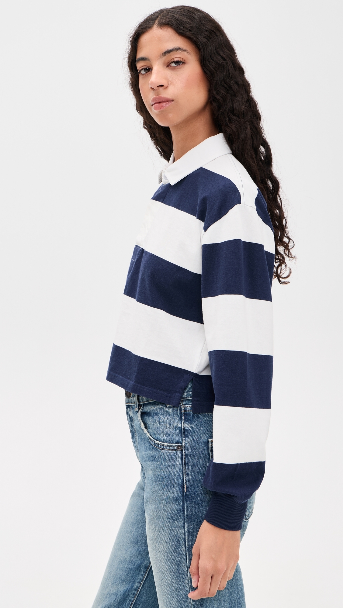 Rugby Tee Jumbo Navy Blue Stripe