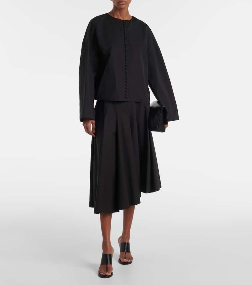 Rio asymmetric cotton midi skirt