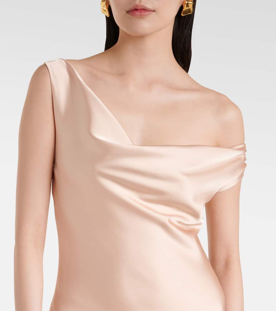 Draped satin gown