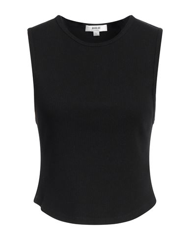 Agolde Woman Tank top Black Size XS Organic cotton, Lyocell, Elastane