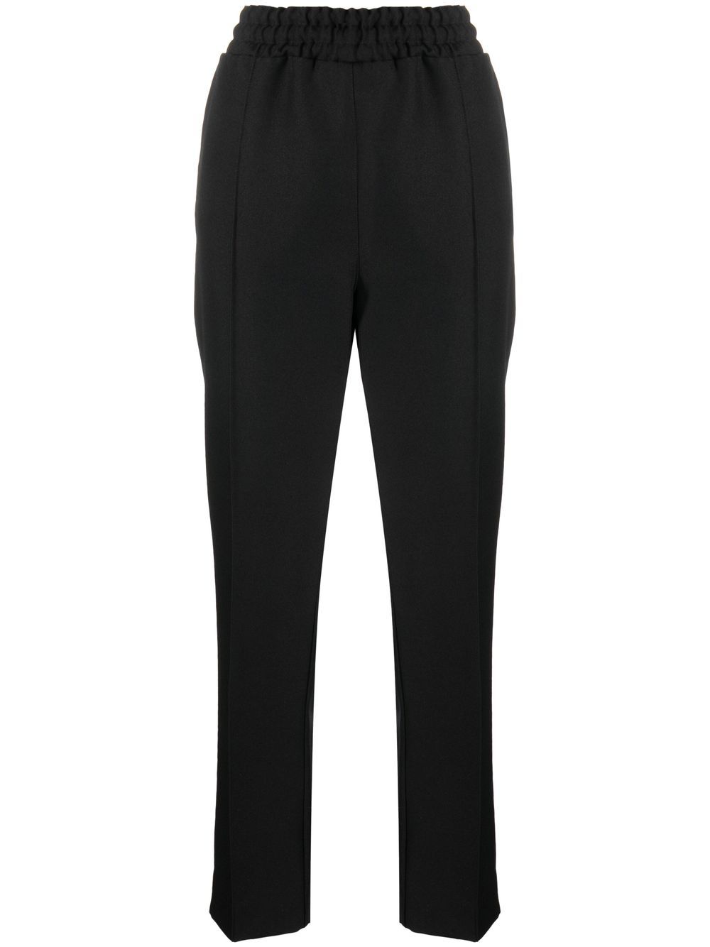 High-rise straight-leg trousers - Black