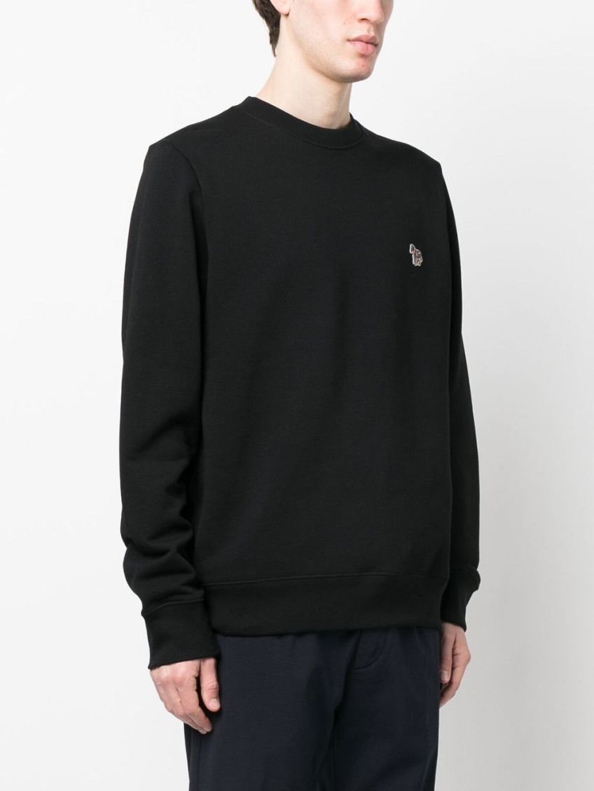 Black Zebra Logo Cotton Sweatshirt