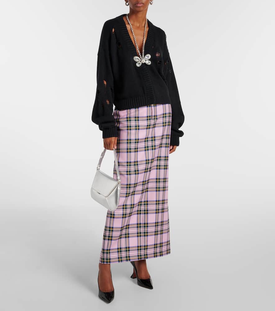 Embellished cotton and cashmere cardigan