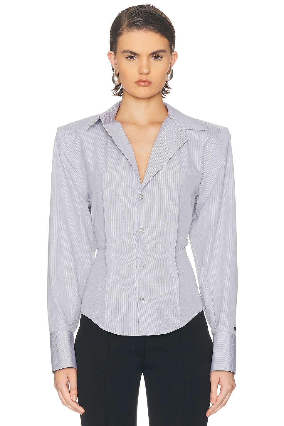 THE ATTICO Button Down Shirt in Multicolor - Grey. 36 also , 40
