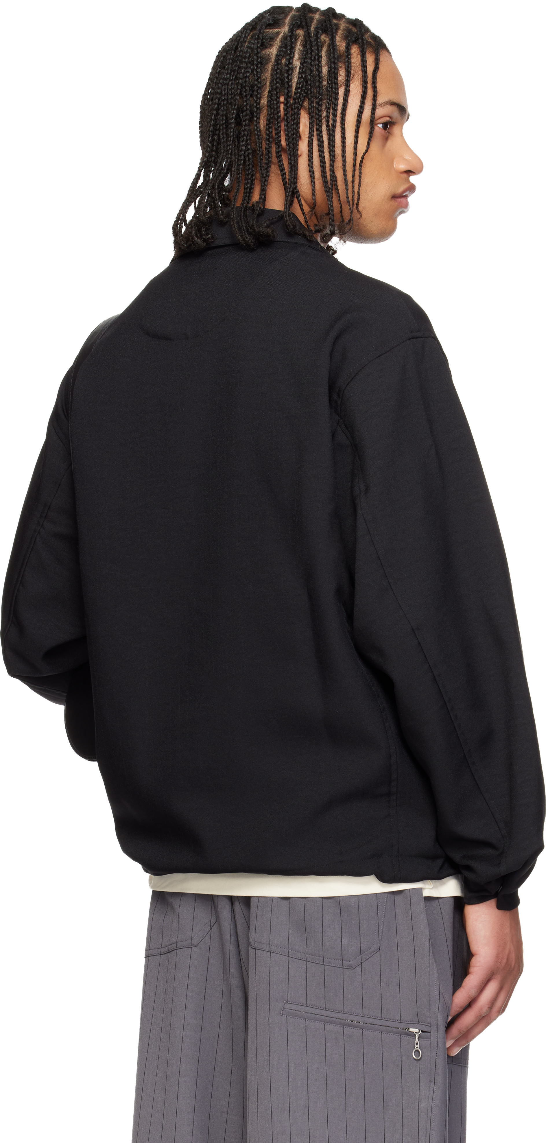 Black Sport Uniform Blouson Jacket