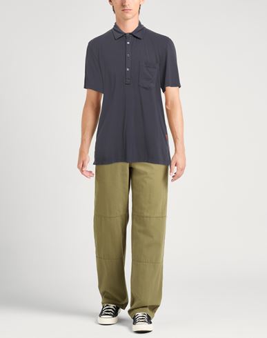 Man Polo shirt Charcoal Size L Cotton