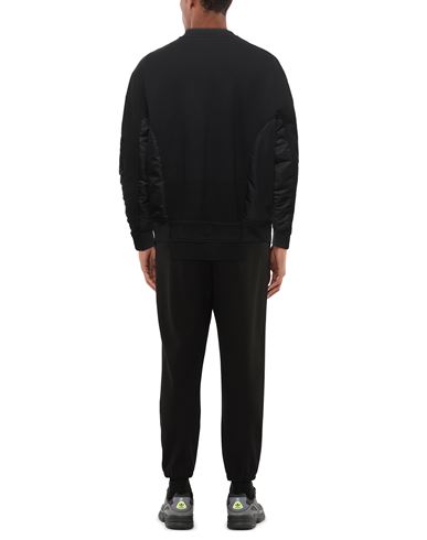 Man Sweatshirt Black Size S Cotton, Polyamide, Polyester, Elastane