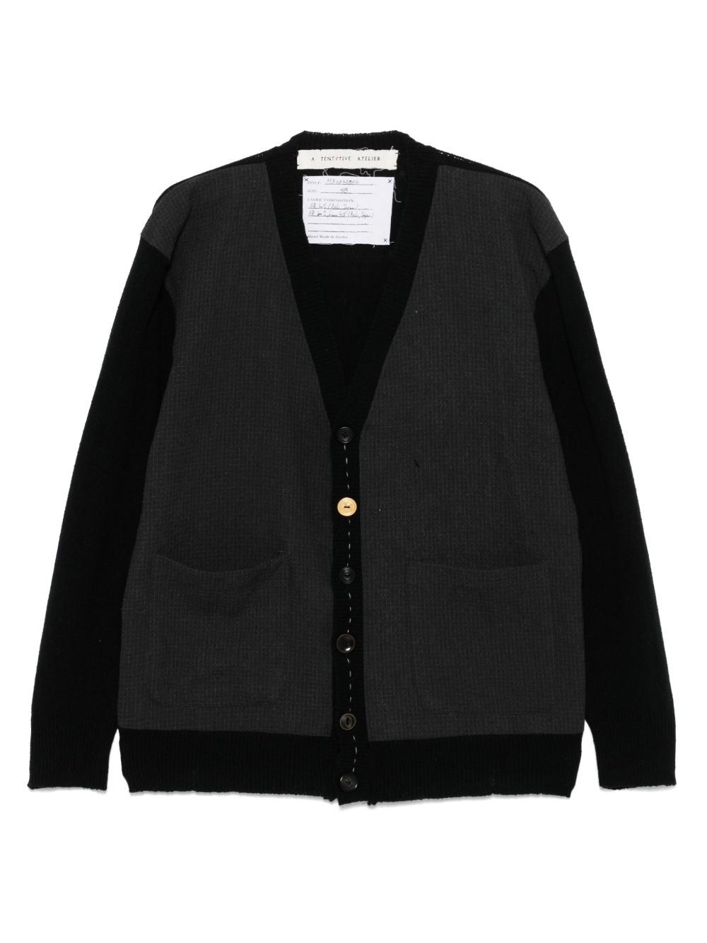 Panelled cardigan - Black