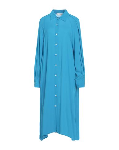 Woman Midi dress Azure Size 10 Rayon